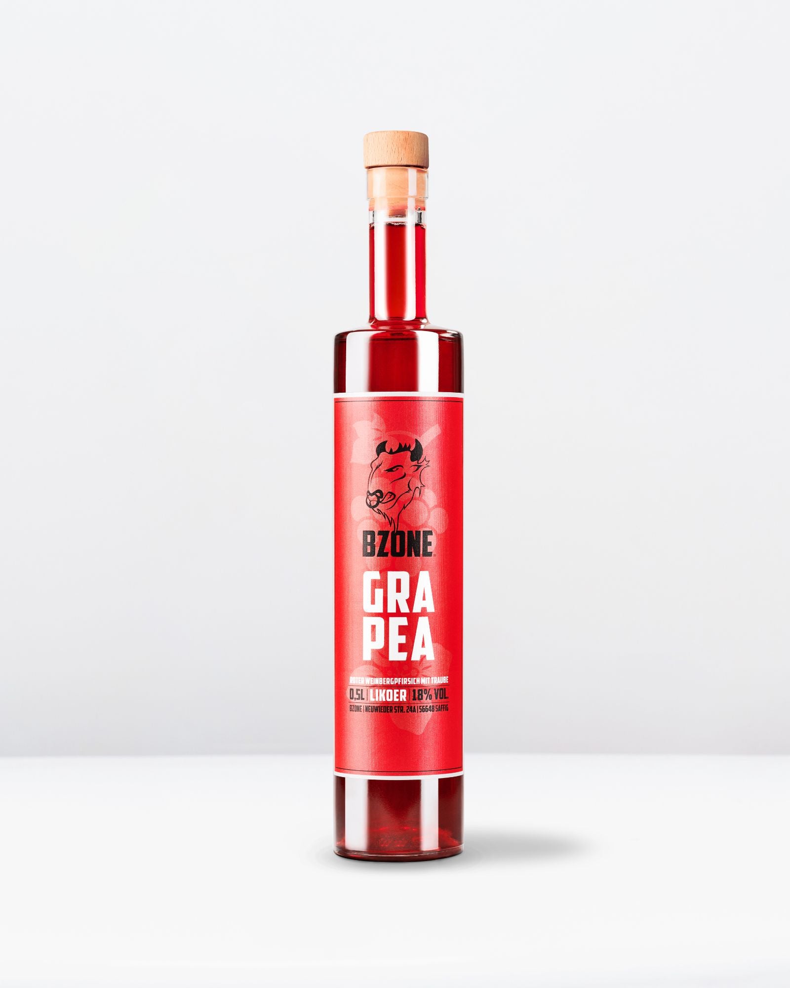Bzone Grapea - Weinbergpfirsich mit Roter Traube; 0,5L & 18% Vol.